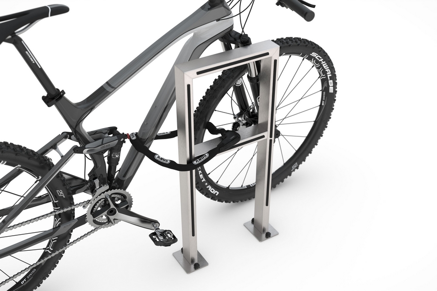 fahrradanlehnbügel, absperrbügel aus edelstahl