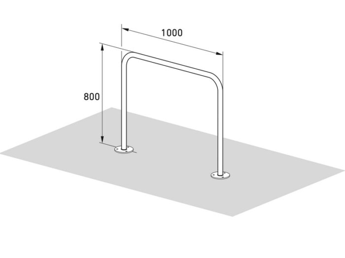 fahrrad anlehnbügel / absperrbügel 1000 mm, aufdübeln