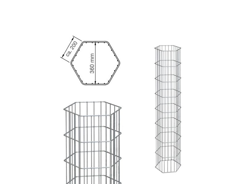 gabionensäule onyx sechseck