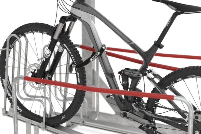 doppelstockparker bikehub eco für fahrräder 2 24 stellplätze einseitig, 2 fahrräder