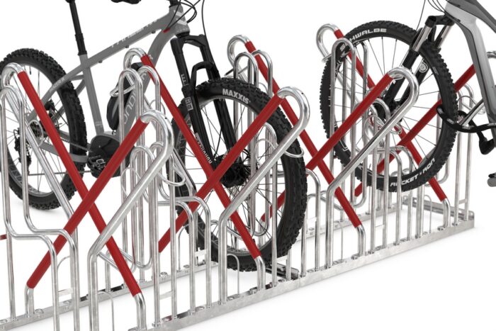 fahrradständer anlehnbügel xbf4500 2 12 stellplätze einseitig, 2 fahrräder