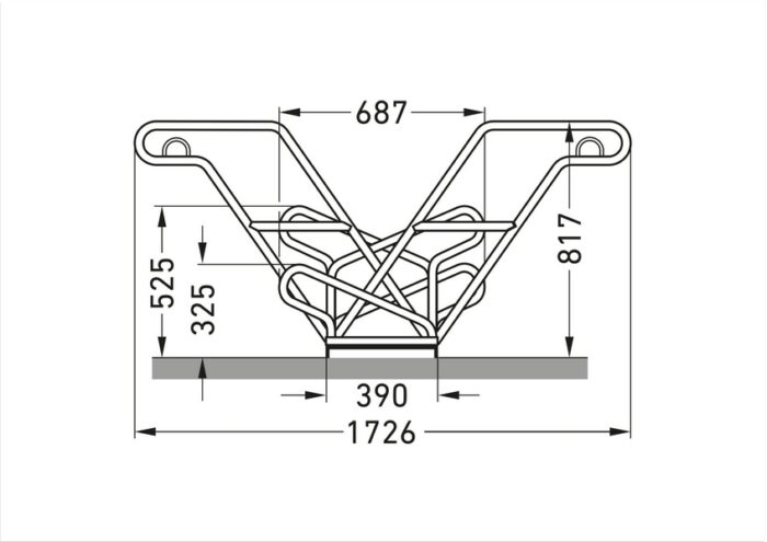fahrradständer anlehnbügel xbf2600 2 12 stellplätze einseitig, 2 fahrräder